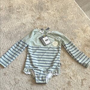 Striped Long Sleeve Swimsuit